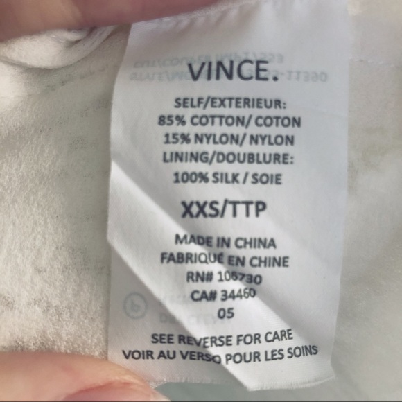 Vince Women's White V-neck Lace Tank - Picture 6 of 9